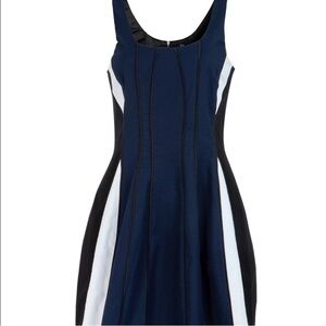 Elegant Navy and White Sleeveless Dress 👗 4